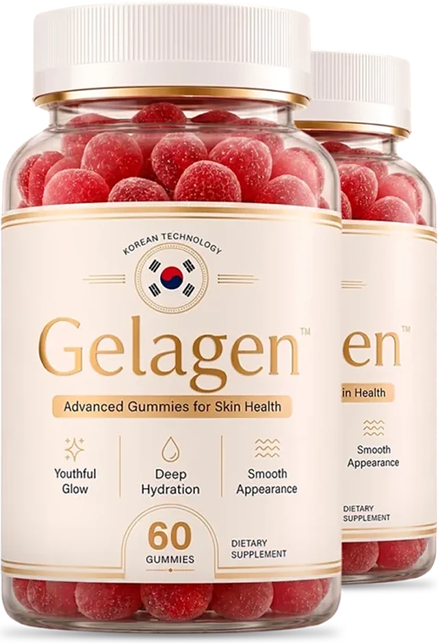 Two jars of Gelagen advanced gummies